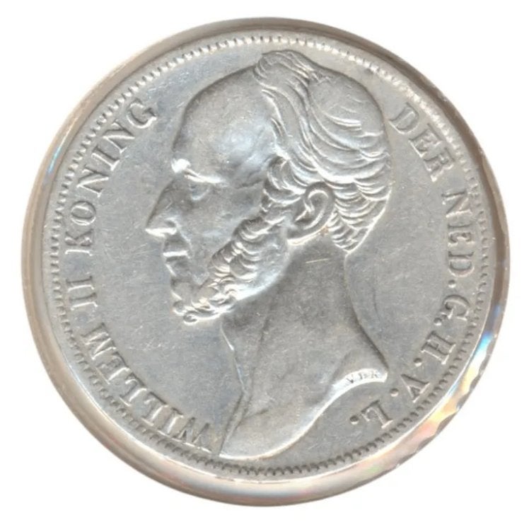 Nederland 1 Gulden 1847 Willem II (Zeer fraai), Postzegels en Munten, Munten | Nederland, 1 gulden, Zilver, Ophalen of Verzenden