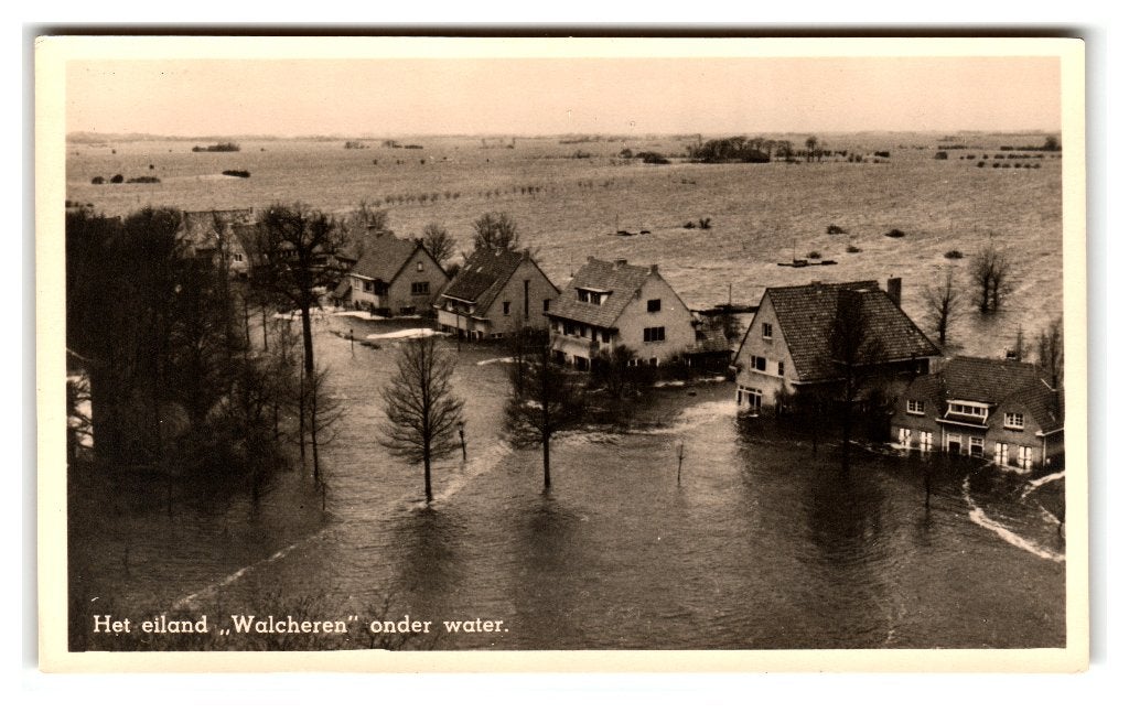 Walcheren, Het eiland "Walcheren" onder water, Verzenden, 1940 tot 1960, Ongelopen, Zeeland