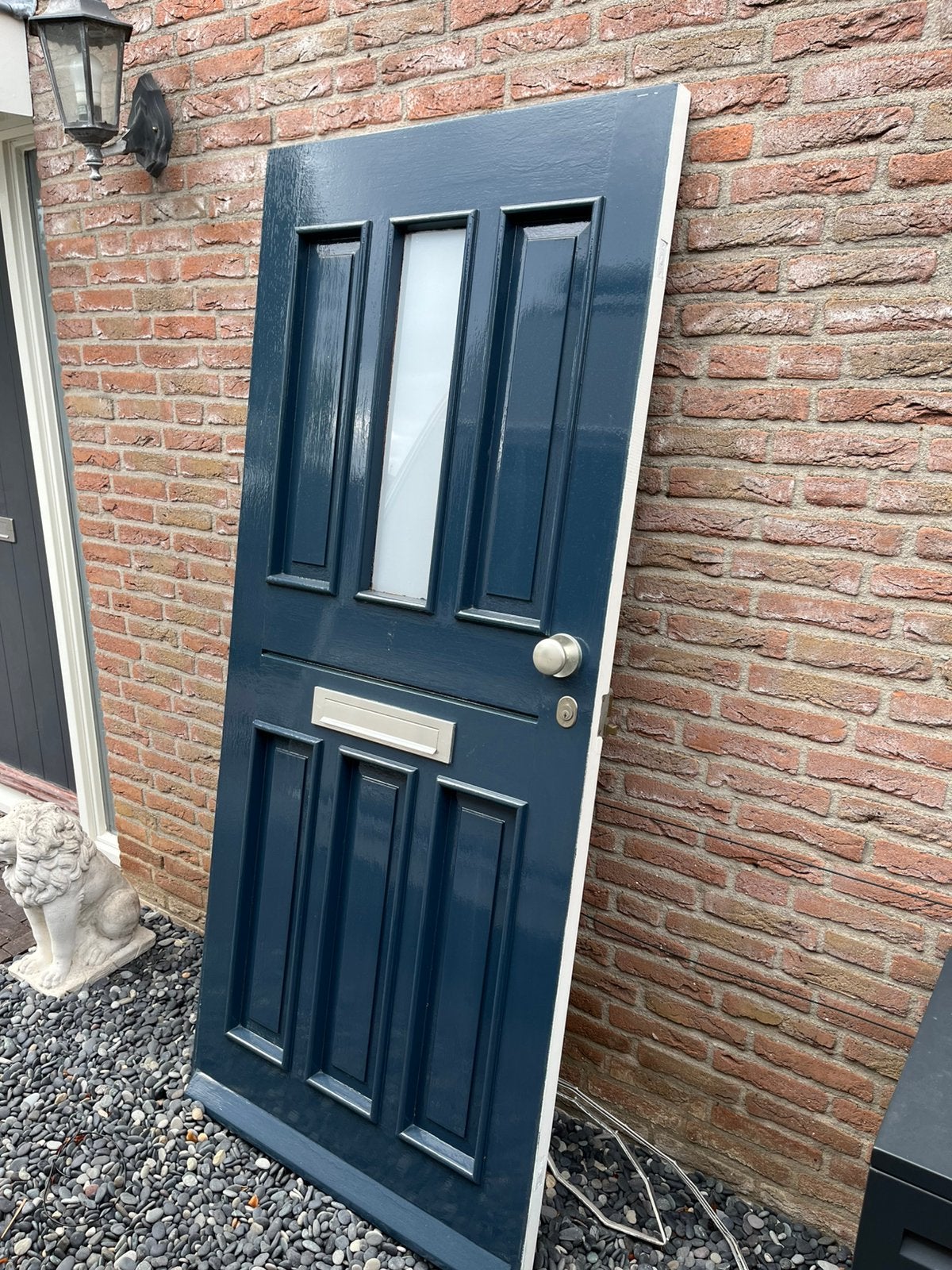 Voordeur hardhout, Doe-het-zelf en Verbouw, Deuren en Horren, Gebruikt, 80 tot 100 cm, Ophalen of Verzenden, Buitendeur