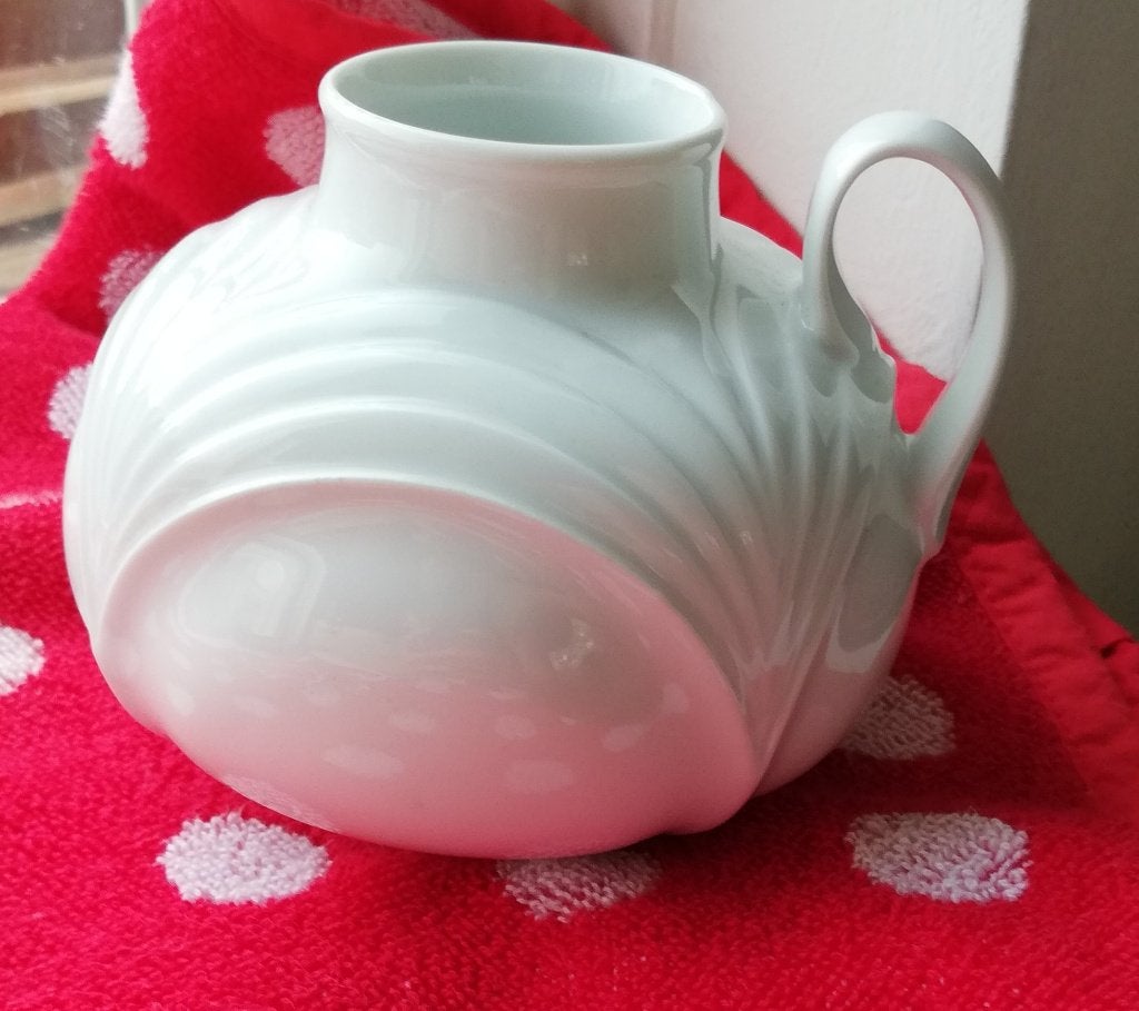 Vintage wit vaasje Bavaria KPM met oortje, Overige materialen, Wit, 9 cm, Met handvat