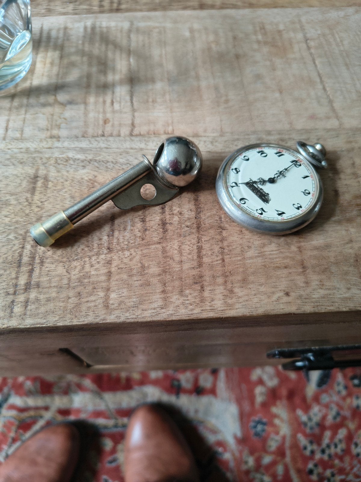 Trein zakhorloge met machinistfluit - Vintage set, Ophalen