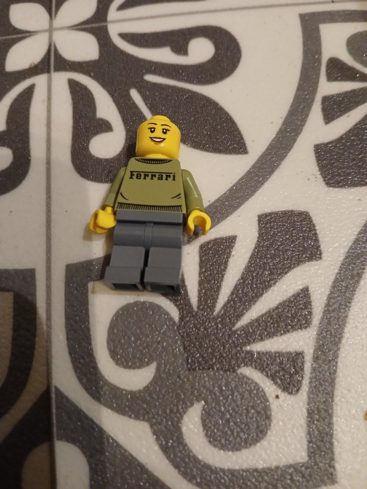 Lego Minifiguur Ferrari met groen shirt, Inclusief minifiguren, Gebruikt, Overige thema's, Lego
