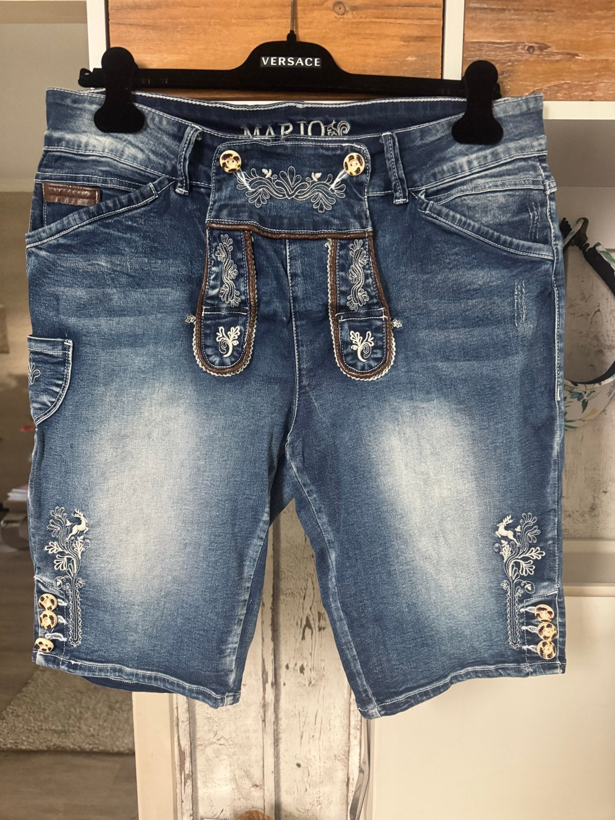 Marjo Trachtenjeans 48/50 Oktoberfest Franziska blau Bermuda, Ophalen of Verzenden, Nieuw, Blauw, Driekwart