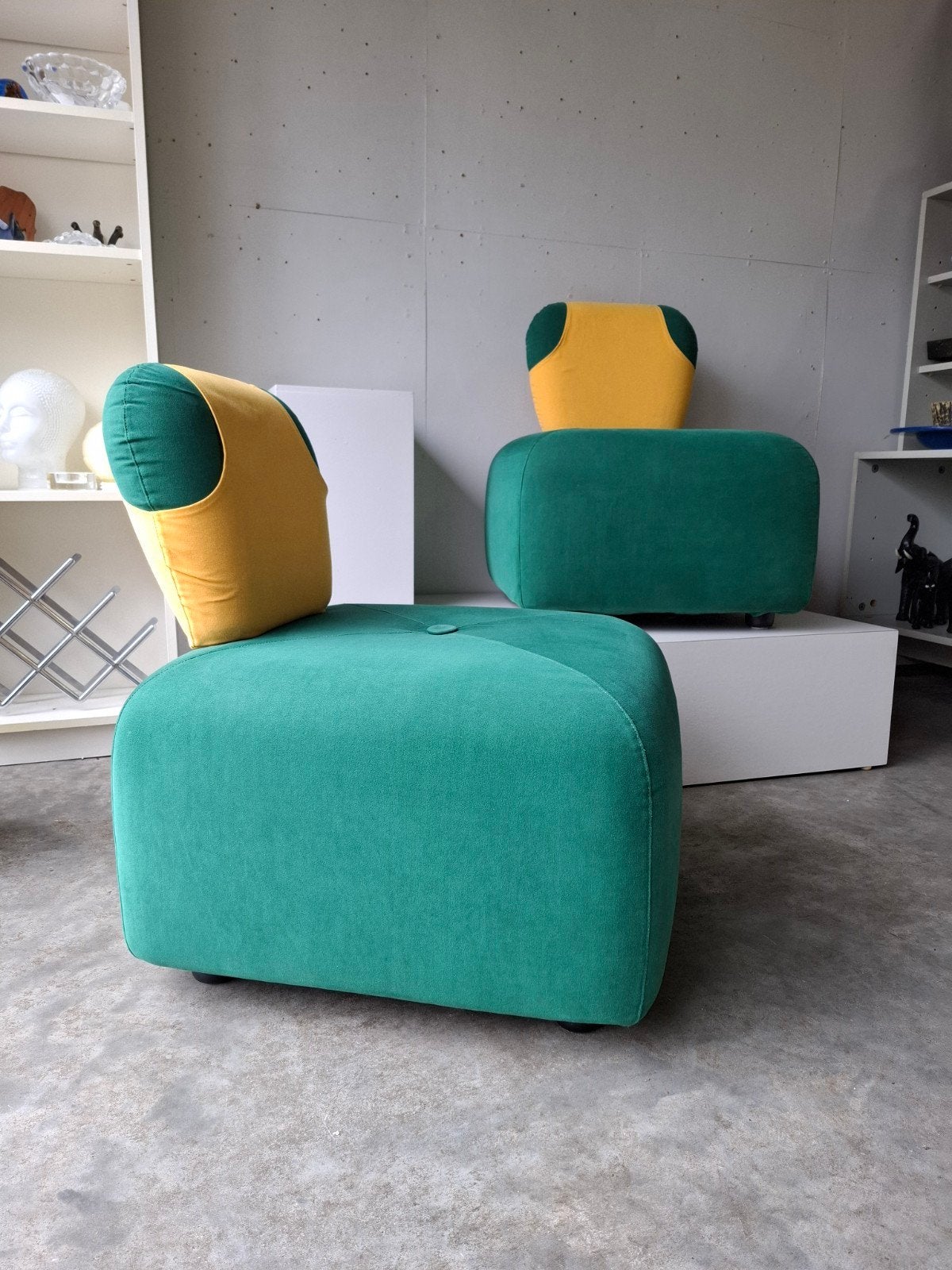 Vintage fauteuils Memphis stijl Italiaans design, Ophalen, Gebruikt, Tesi, Tweepersoons