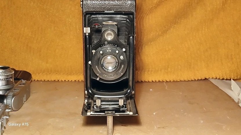 Ernemann Heag Vouwcamera met Goerz Dogmar lens, Ophalen of Verzenden, Gebruikt, Overige Merken