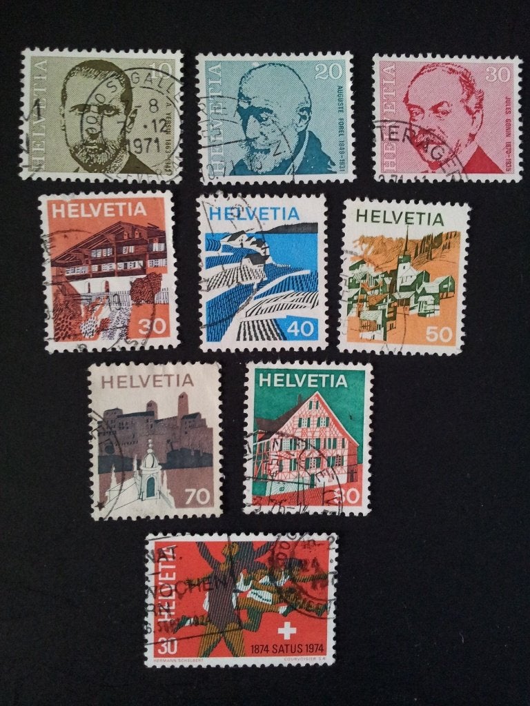 Zwitserland allerlei 1971-73 gestempeld, Postzegels en Munten, Postzegels | Europa | Zwitserland, Ophalen of Verzenden, Gestempeld