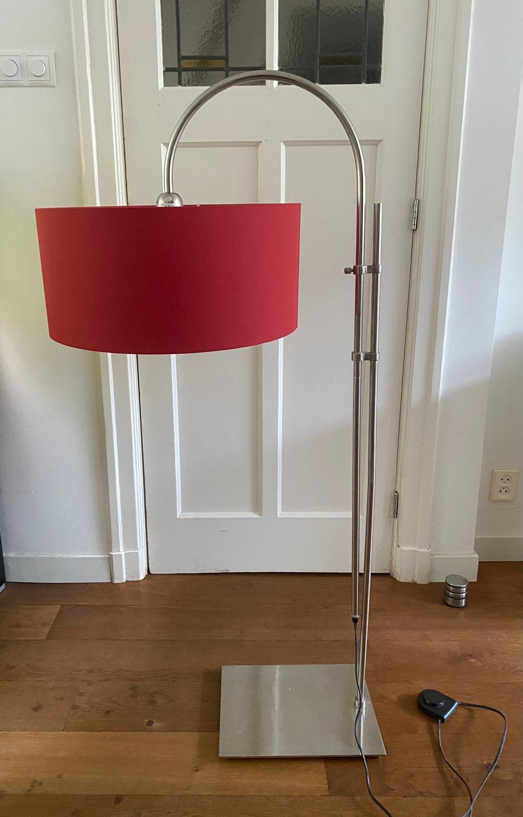 Staande lamp met rode kap, Ophalen, Gebruikt, 100 tot 150 cm