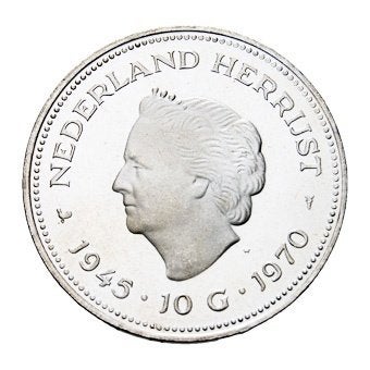 10 gulden munt juliana 1945 / 1970, Ophalen of Verzenden, Koningin Juliana, 10 gulden, Losse munt