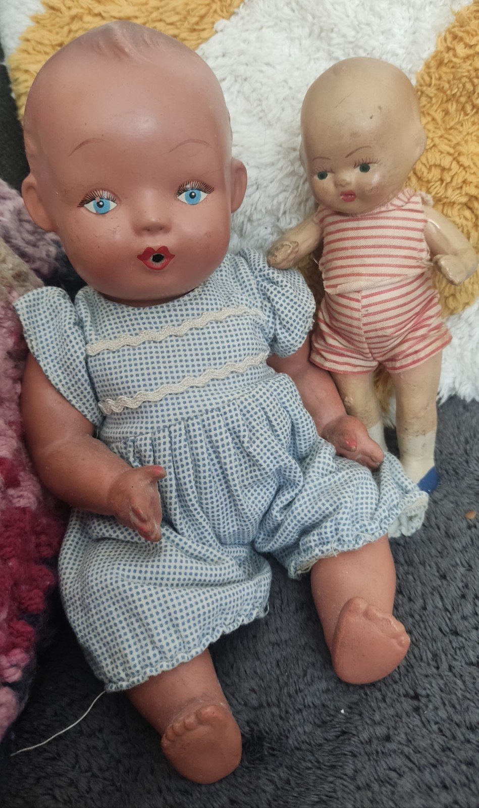Twee oude/antieke popjes, Ophalen of Verzenden, Gebruikt, Pop
