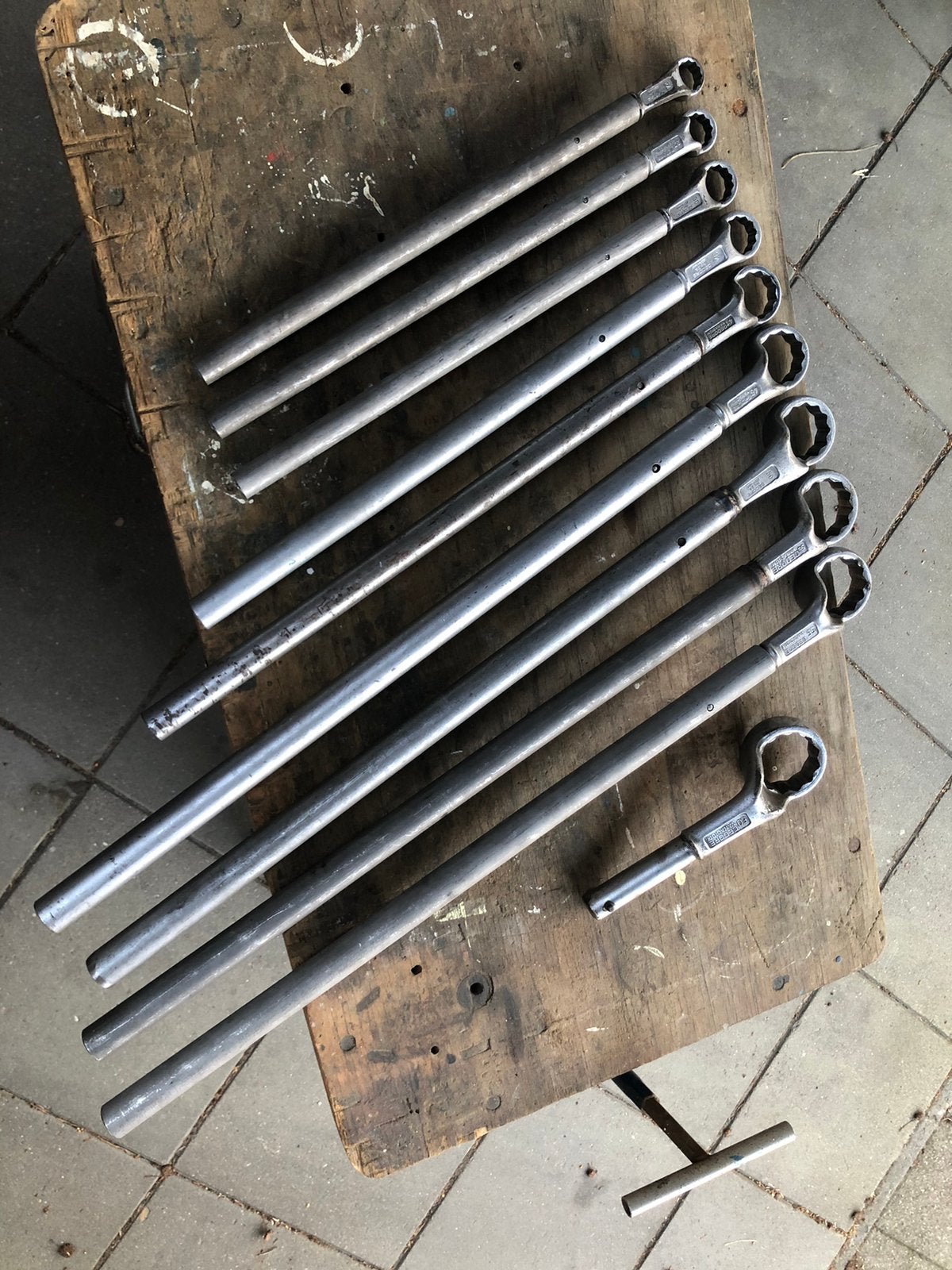 Gedore sleutel (set 2), 9st met losse sleutel, 24 tm 60mm, Ophalen, Gebruikt