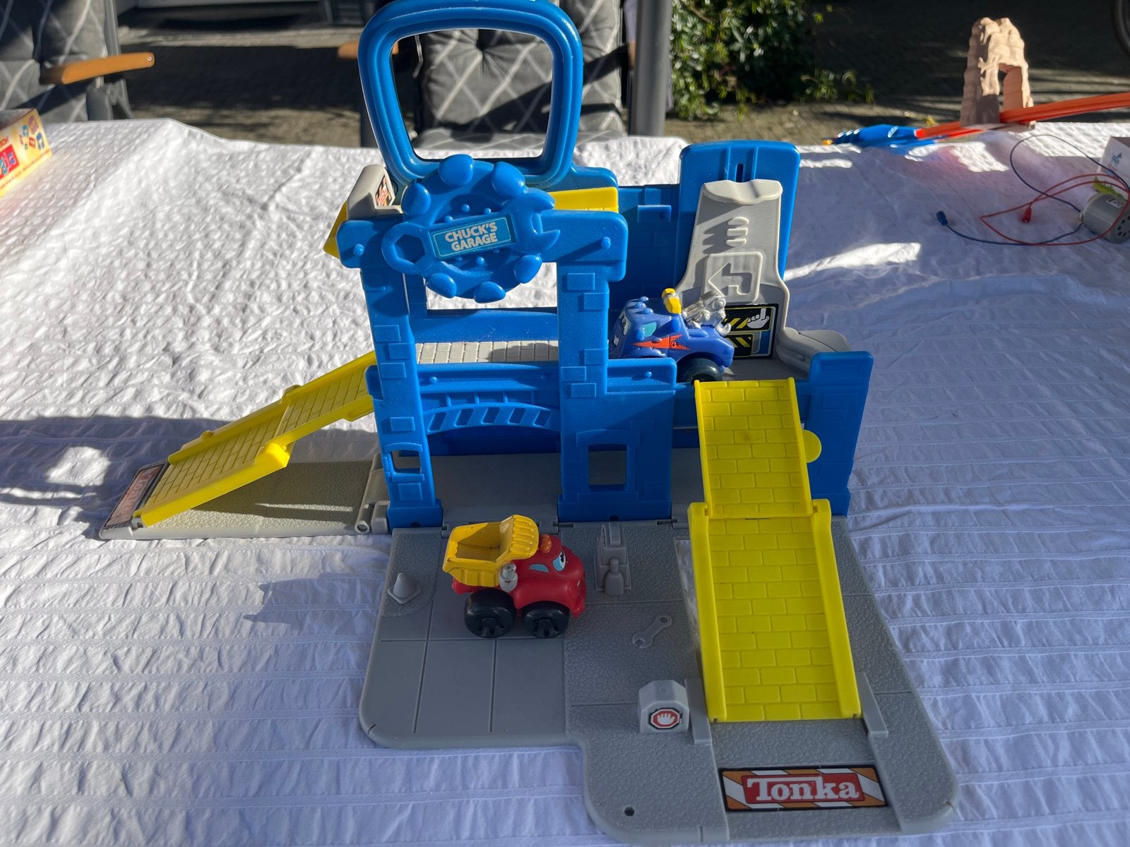 Tonka Chuck's Garage speelset met auto's, Ophalen of Verzenden, Gebruikt
