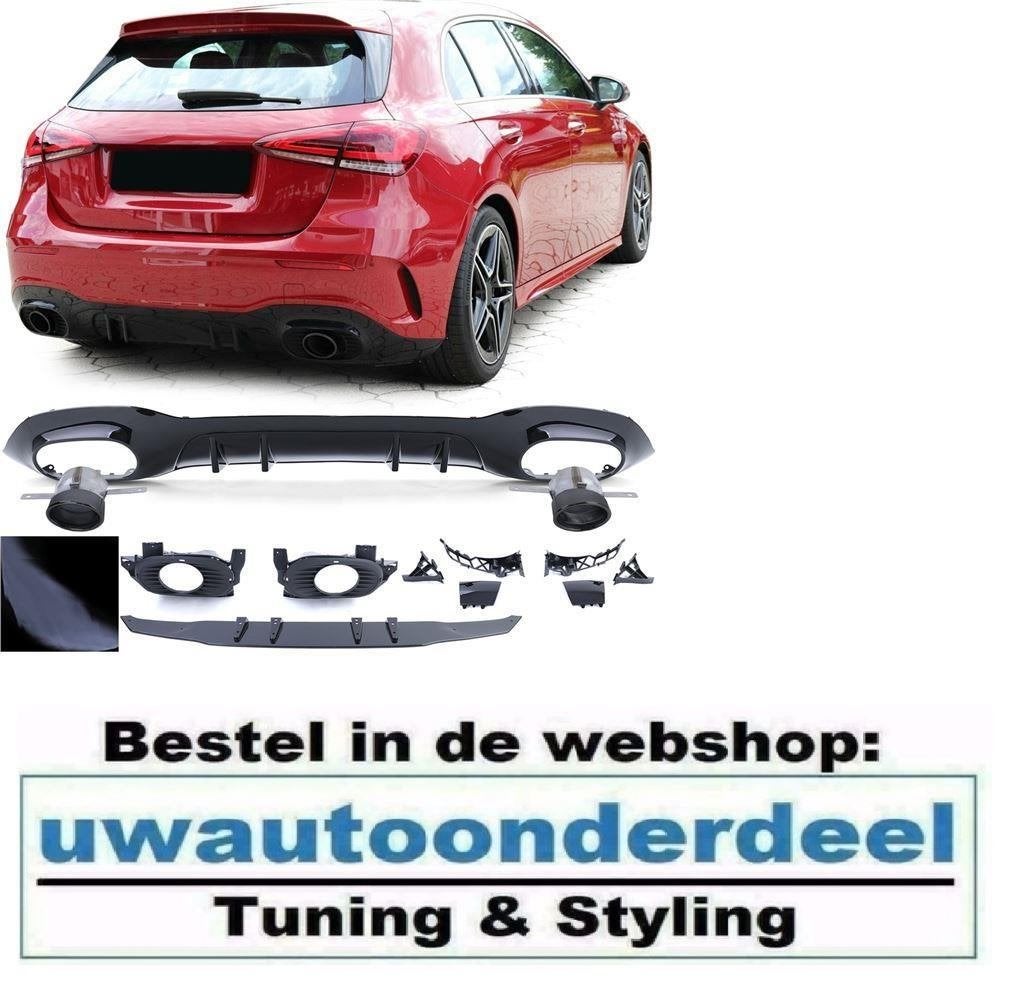 AMG Look Uitlaat Sport Diffuser Zwart Voor A Klasse W177 A35, Verzenden, Automotive Parts, A.parts@hotmail.nl, Trasmolenlaan 12 3447 GZ Woerden