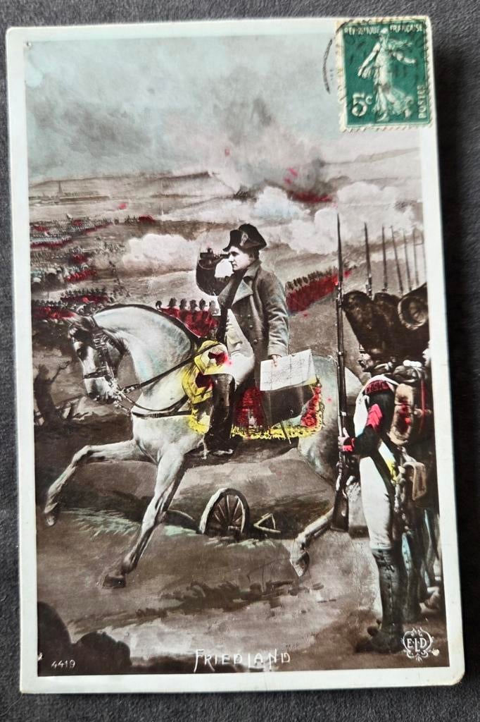 Napoleon Bonaparte te paard tijdens een veldslag, Verzenden, Voor 1920, Gelopen, Overige thema's