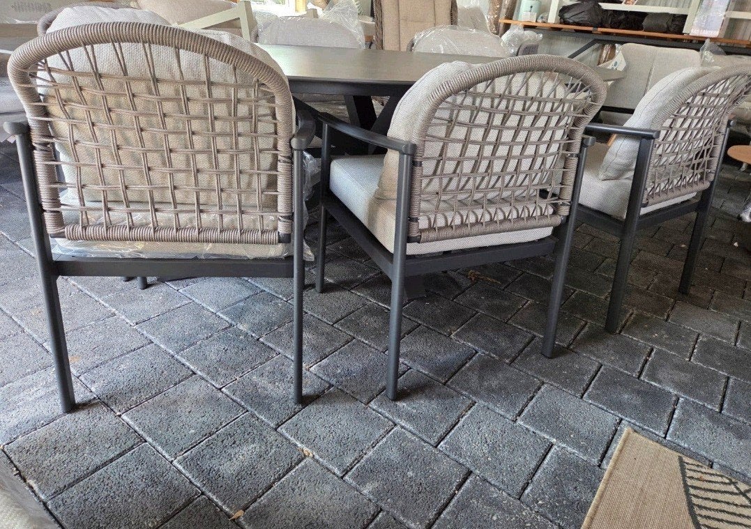 GARDEN IMPRESSIONS DININGSET OVALE TAFEL MET 6 DININGSTOELEN, Tuin en Terras, Ophalen, Nieuw