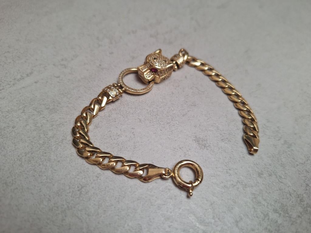 Gouden 14k cartier armband + ring / versace / 585 / uniek!, Ophalen of Verzenden, Zo goed als nieuw, Goud, Goud