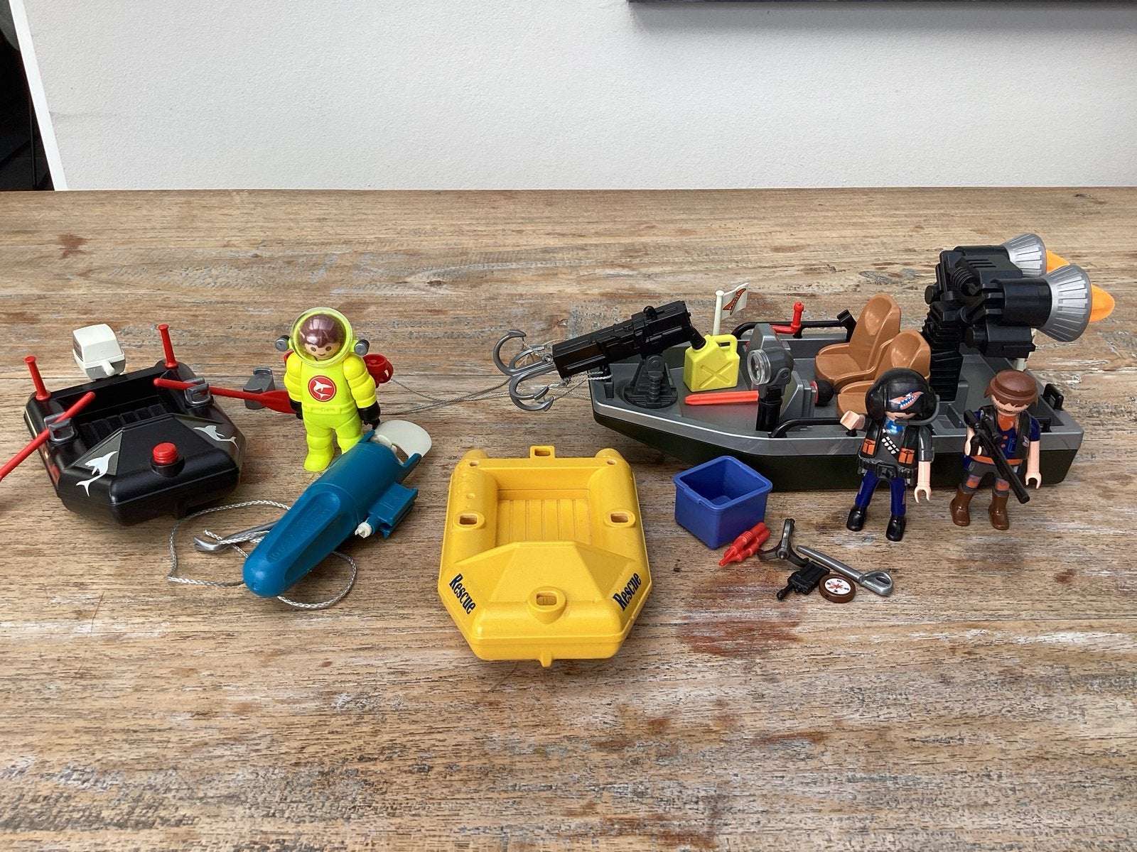 Playmobil 4845 4910 7350 set met boten en figuren, Complete set, Ophalen of Verzenden, Zo goed als nieuw, Boot/Schip