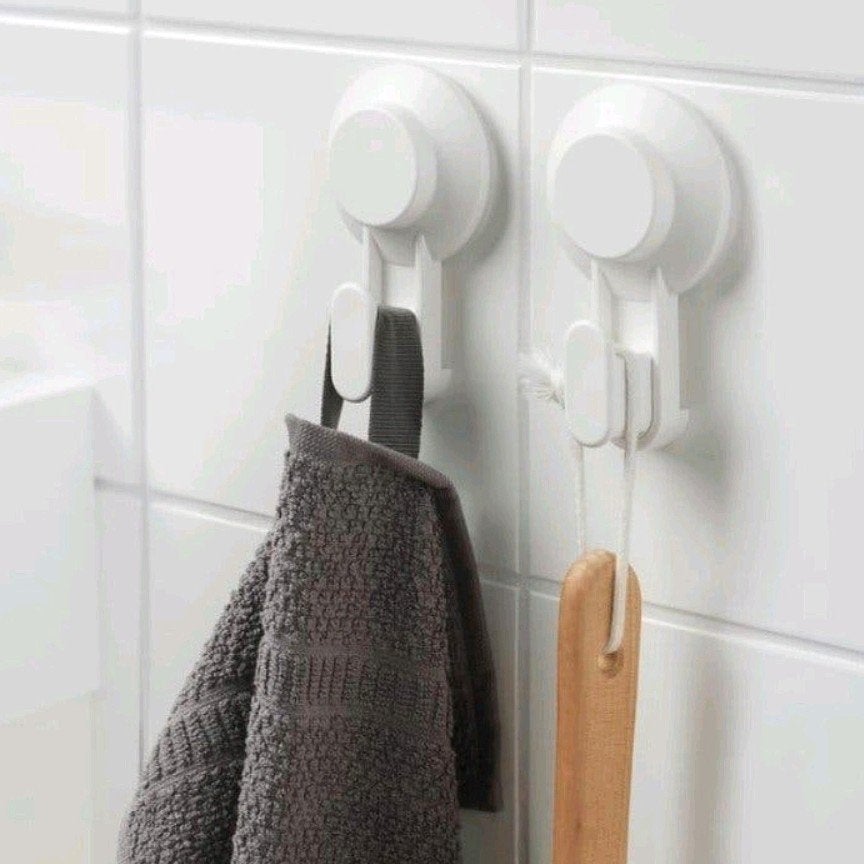 Haak met zuignap - badkamer (ikea), Ophalen, Wit