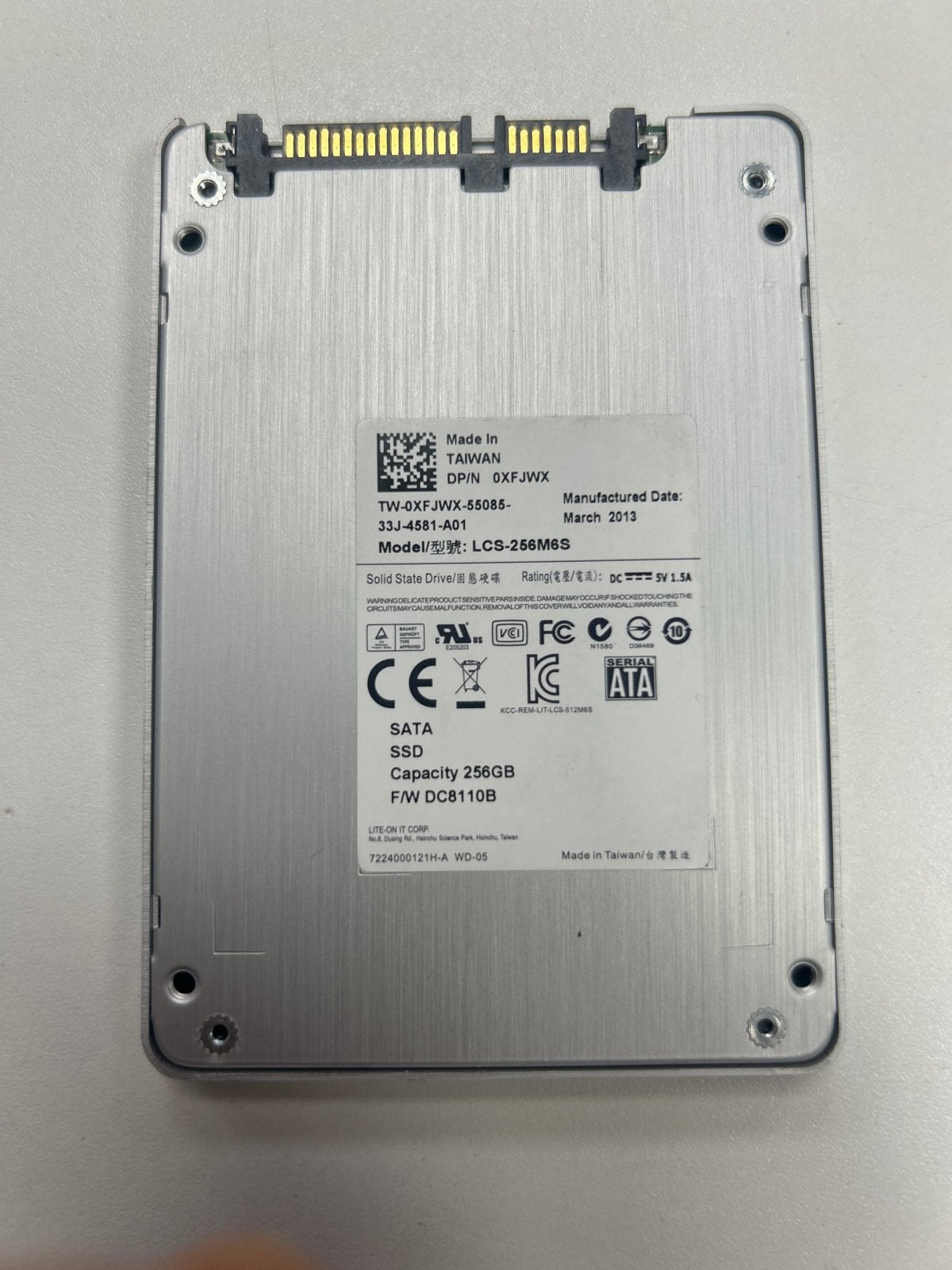 LITE-ON LCS-256M6S 256GB SATA SSD, Computers en Software, Harde schijven, Gebruikt, Server, Intern, SSD, SATA, Ophalen of Verzenden