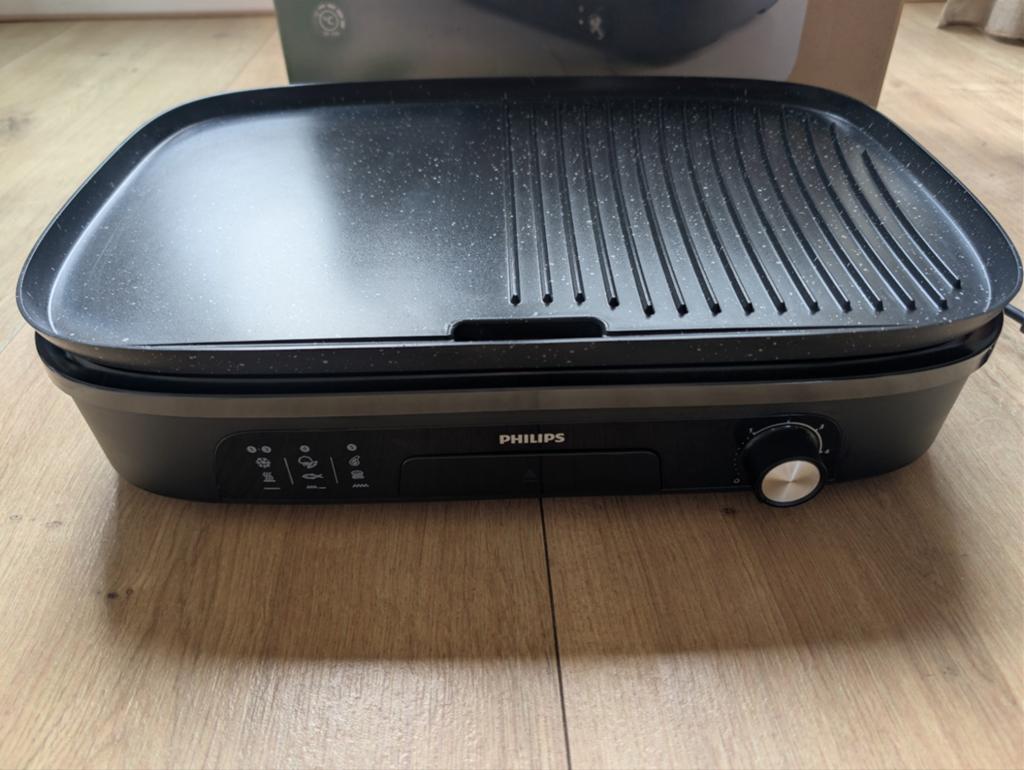 Philips tafelgrill HD6210/90, Ophalen of Verzenden, Uitneembare platen, Zo goed als nieuw