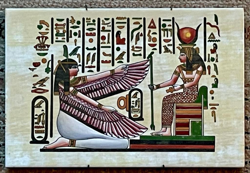 Wandtegel Oud-Egyptische stijl Ma'at en Hathor/Isis, Ophalen of Verzenden