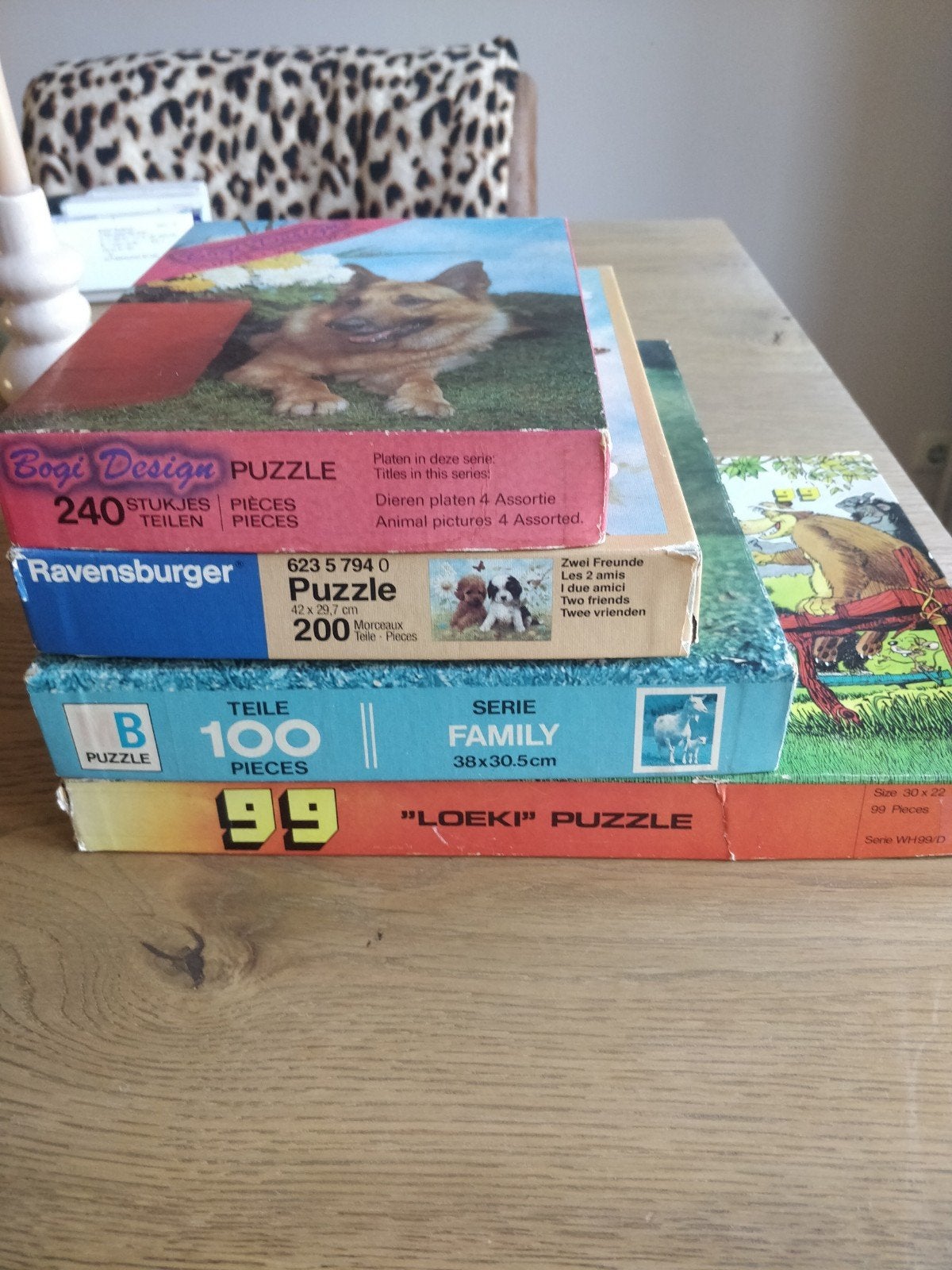 4 legpuzzels voor  4 euro, Ophalen of Verzenden, Minder dan 500 stukjes, Gebruikt, Legpuzzel