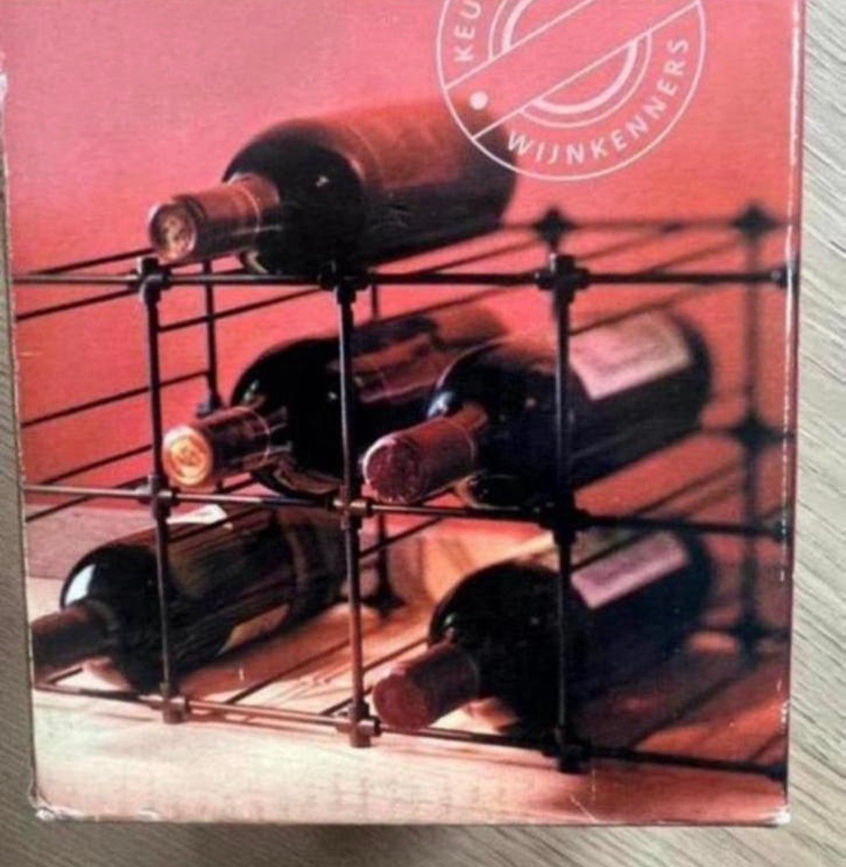 Modulair Vintage Wijnrek (Bijenkorf) Voor 12 flessen, 5 tot 15 flessen, Nieuw, Ophalen of Verzenden, Metaal