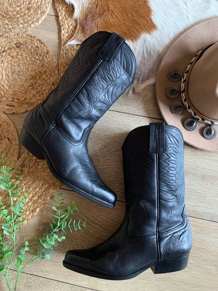 Joe Sanchez cowboylaarzen 40 western boots bohemian laarzen, Hoge laarzen, -, Zwart, -