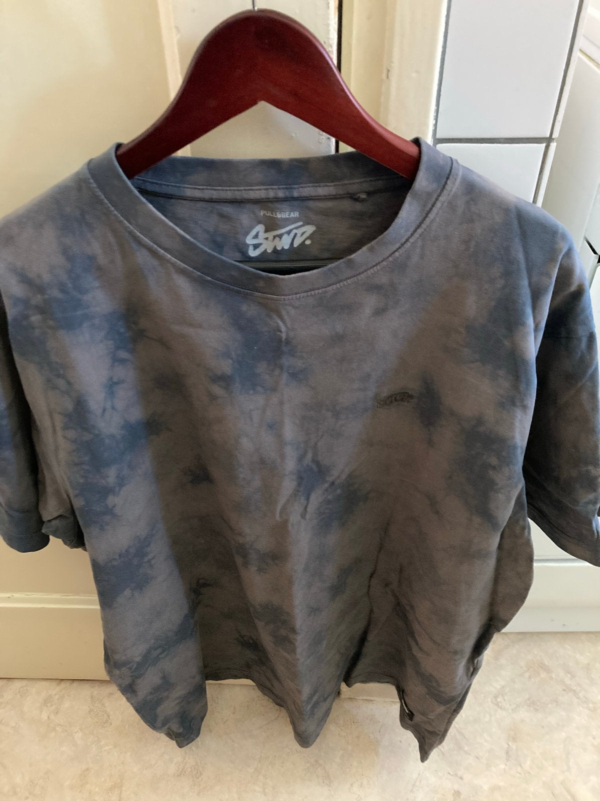 Pull&Bear Tie-Dye T-shirt Maat L, Verzenden, Zo goed als nieuw, Maat 52/54 (L), Grijs