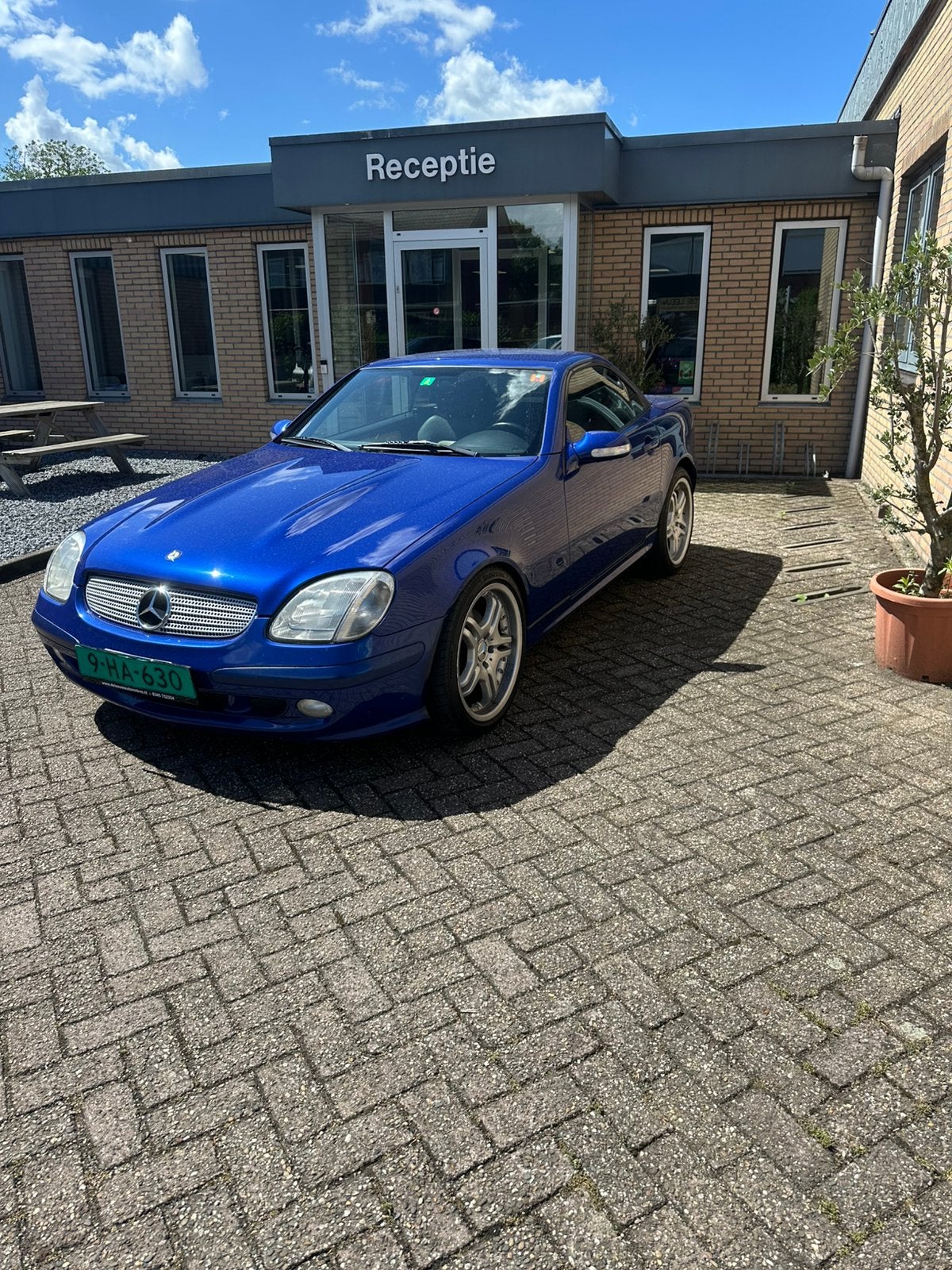 Mercedes SLK 320 automaat bose stoelverwarming, Auto's, Automaat, Achterwielaandrijving, Cabriolet, Blauw