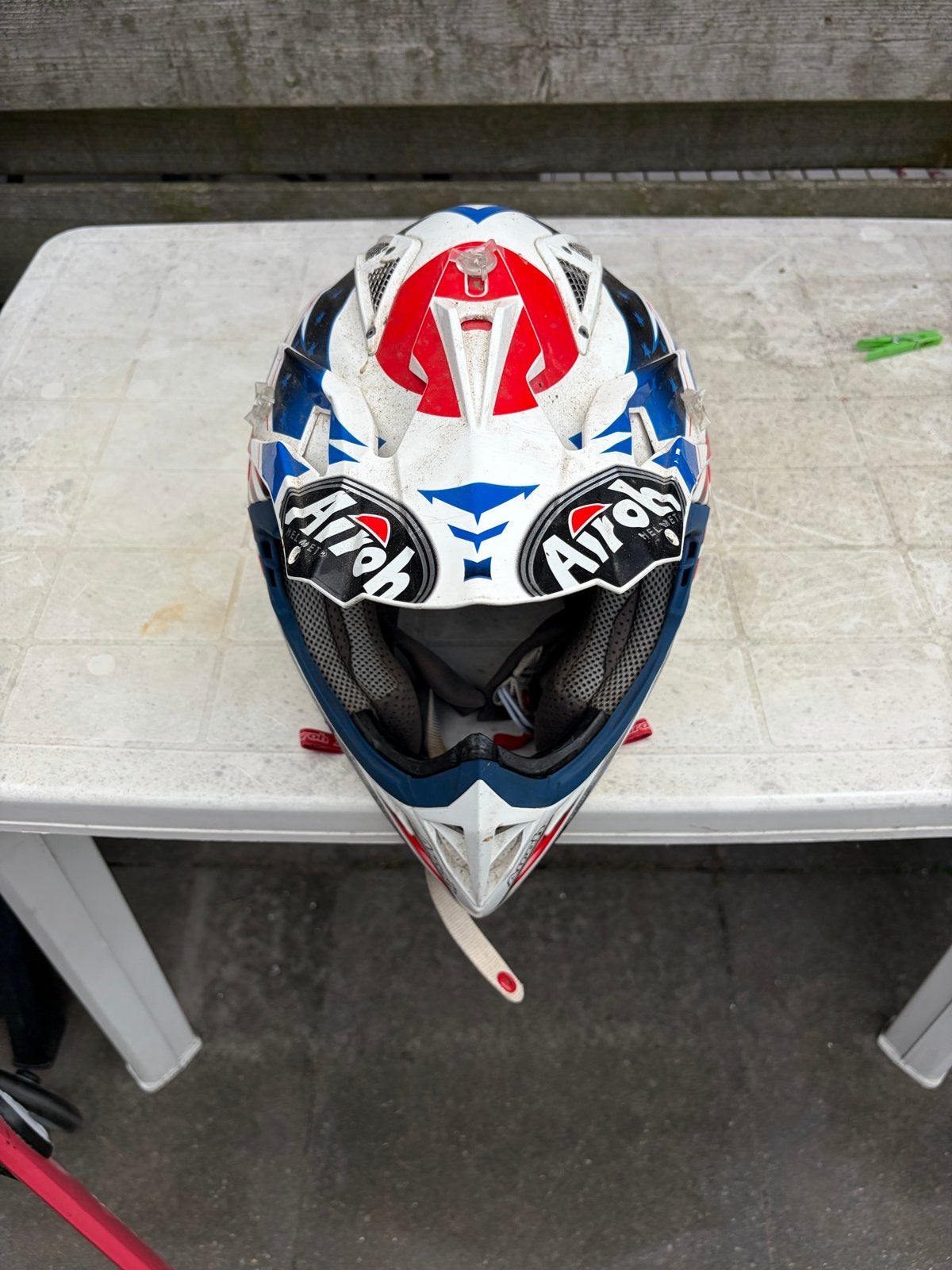 Airoh Offroadhelm - Wit, Rood, Blauw - Maat XL, Overige merken, M, Ophalen of Verzenden, Tweedehands