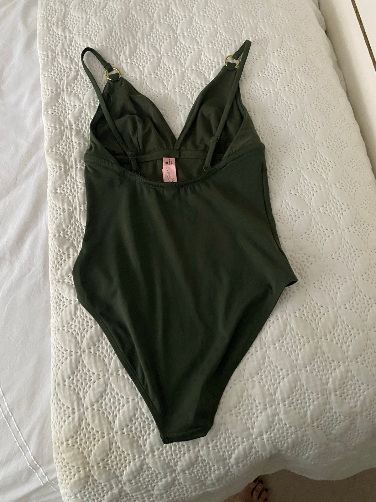 Hunkemöller Badpak - Donkergroen - Maat 38, Ophalen of Verzenden, Zo goed als nieuw, Groen, Badpak