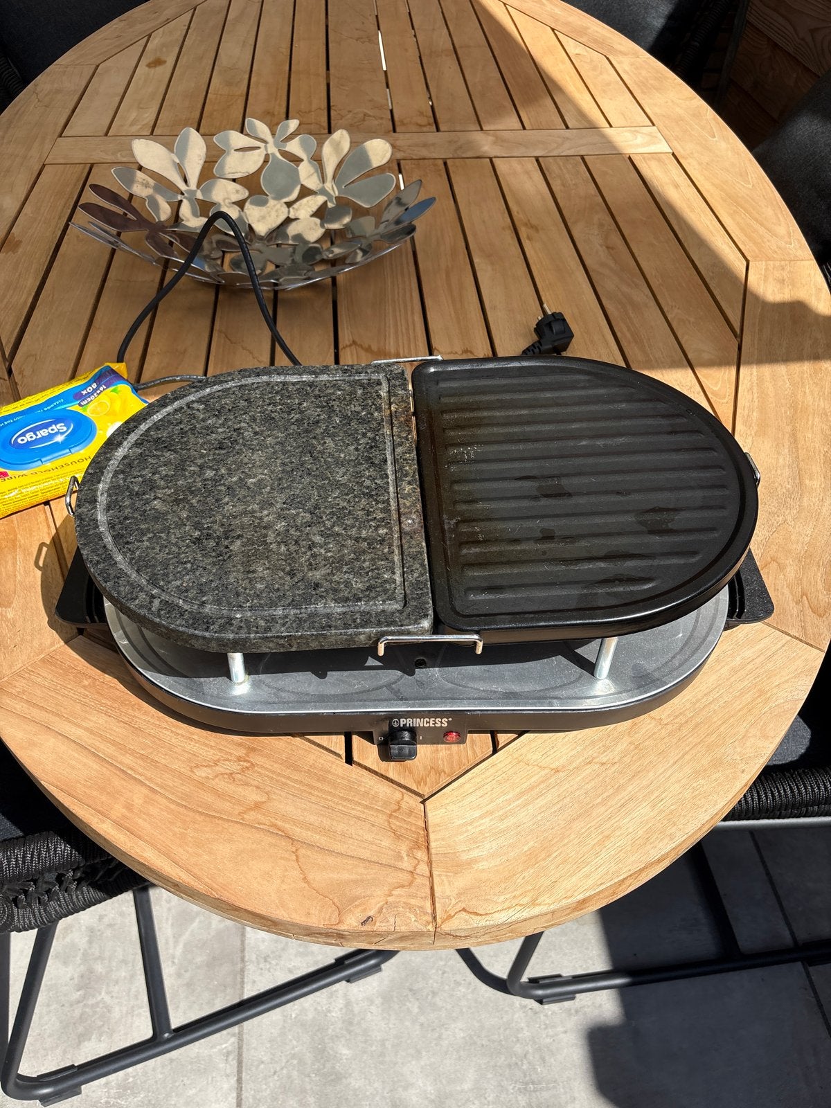 Princess Raclette Grill met Steenplaat en Grillplaat, Ophalen, Gebruikt, 4 t/m 7 personen
