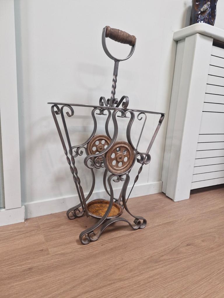 Vintage Arts & Crafts Paraplubak - Smeedijzer en Hout, Huis en Inrichting, Ophalen of Verzenden, Gebruikt, Metaal