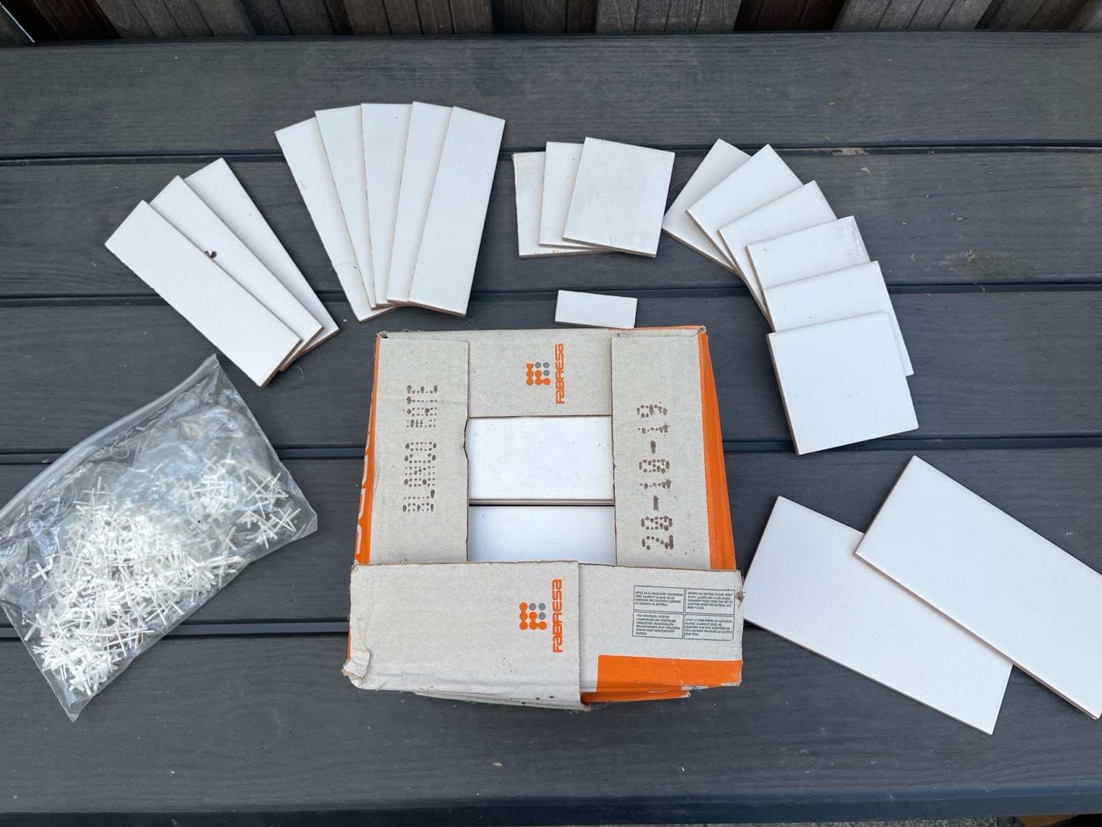 Mat Witte wandtegels 10x20cm, 1m² + reststukken, Nieuw, 20 tot 40 cm, Minder dan 5 m², Wandtegels