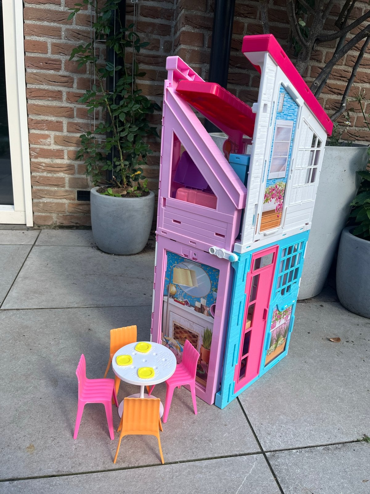 Barbie Malibu Huis met Meubels en Accessoires, Kinderen en Baby's, Ophalen of Verzenden, Gebruikt, Poppenhuis