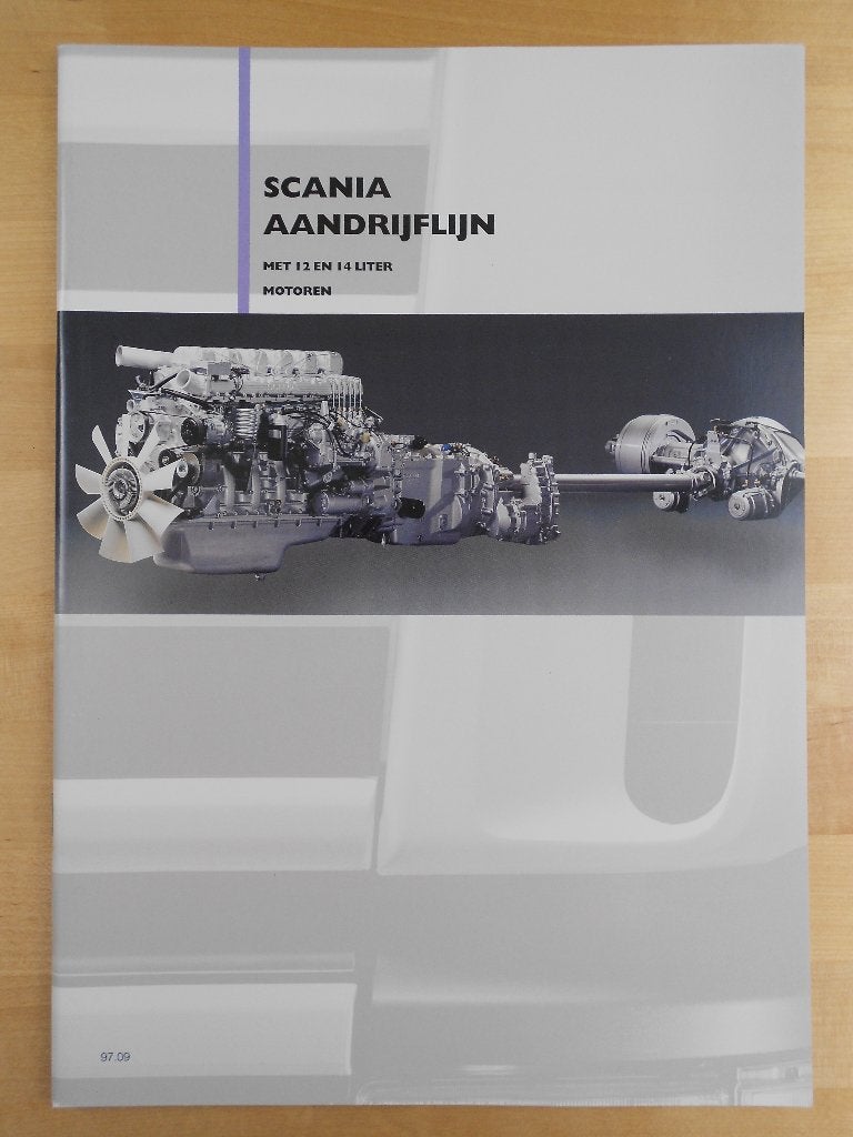 Scania 144 124 Motor Versnellingsbak Brochure 1997, Ophalen of Verzenden, Zo goed als nieuw, Overige merken, Scania