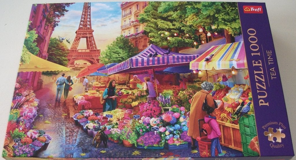 Puzzel *** FLOWER MARKET, PARIS *** 1000 stukjes Trefl, Ophalen of Verzenden, 500 t/m 1500 stukjes, Zo goed als nieuw, Legpuzzel