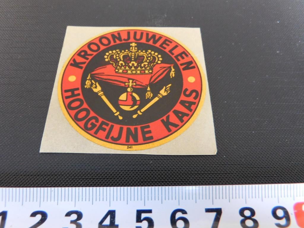 sticker kroonjuwelen hoogfijne kaas, Ophalen, Zo goed als nieuw