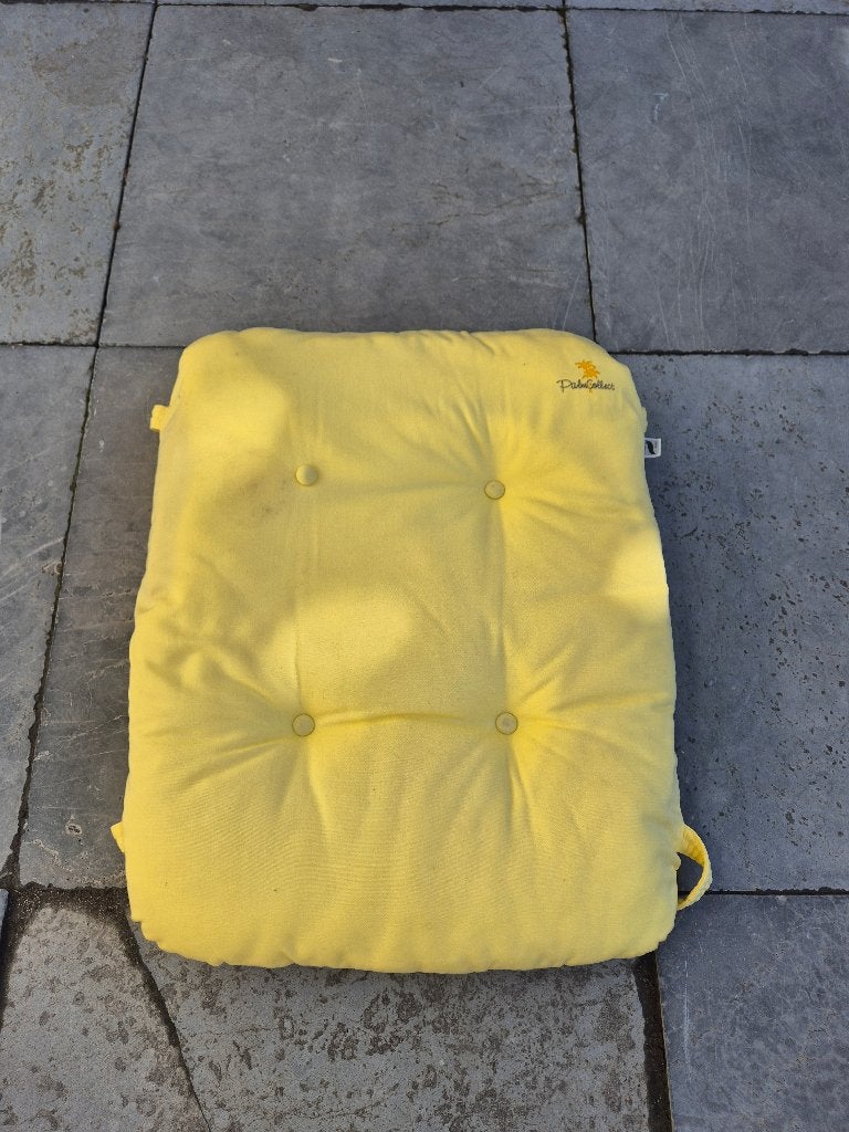 Palm Collect zitkussen geel 62x50cm - 2 stuks, Tuin en Terras, Tuinmeubel-accessoires, Ophalen, Gebruikt