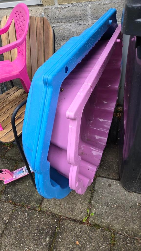 Schelpen zandbak/badje - Blauw en Roze, Ophalen, Gebruikt