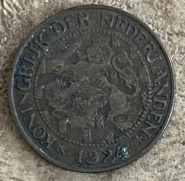 1 cent 1924 Wilhelmina (lastig jaar), Ophalen, Koningin Wilhelmina, 1 cent, Losse munt