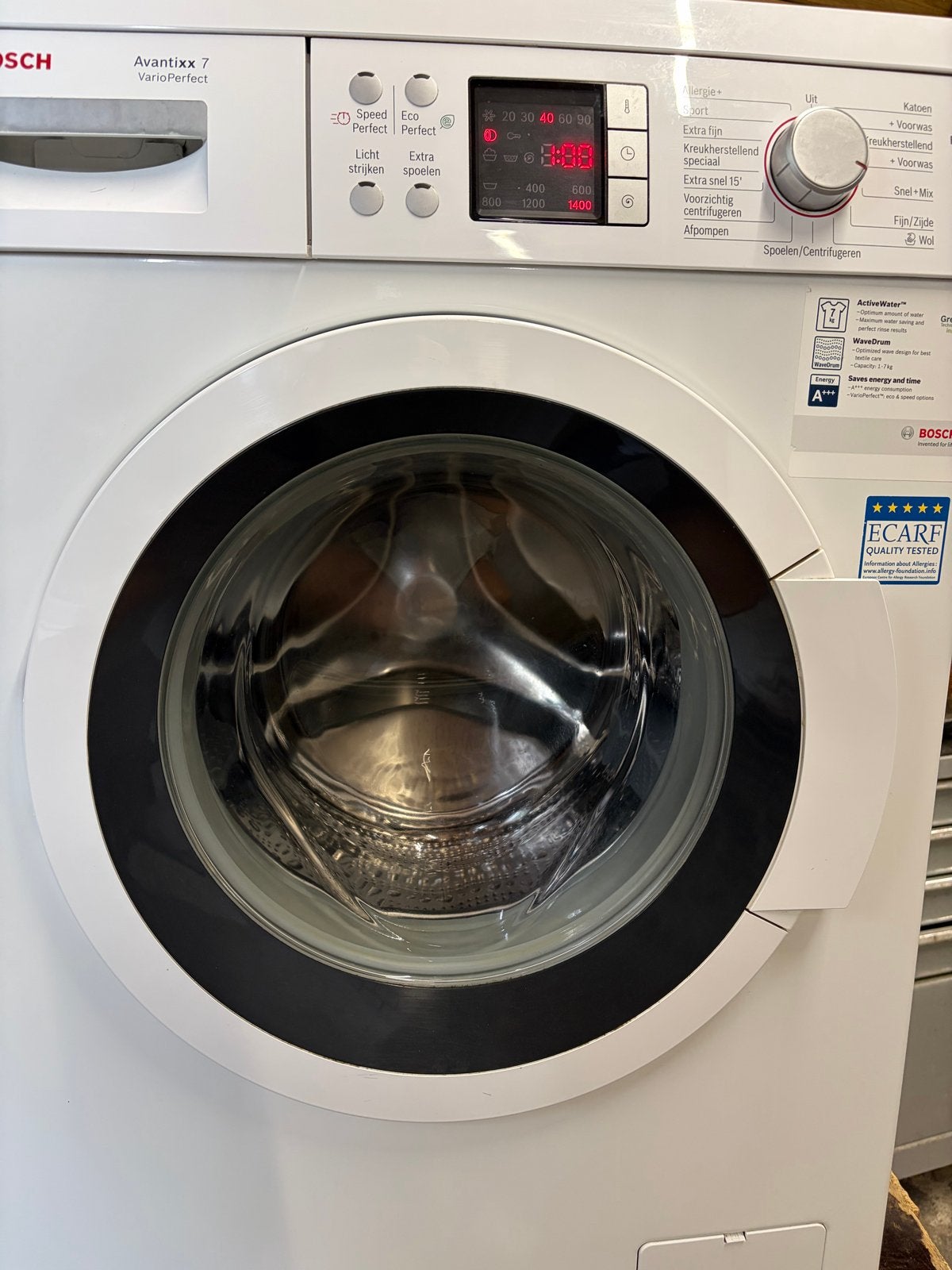 Bosch Avantixx 7 VarioPerfect Wasmachine A+++ 7kg, Ophalen, Zo goed als nieuw, 85 tot 90 cm, 1200 tot 1600 toeren
