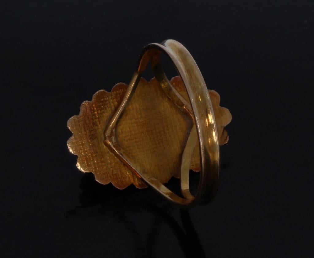 Camee bloedkoraal 14k gouden antieke ring 19e eeuw dame, Sieraden, Tassen en Uiterlijk, Antieke sieraden, Verzenden, Goud, Ring