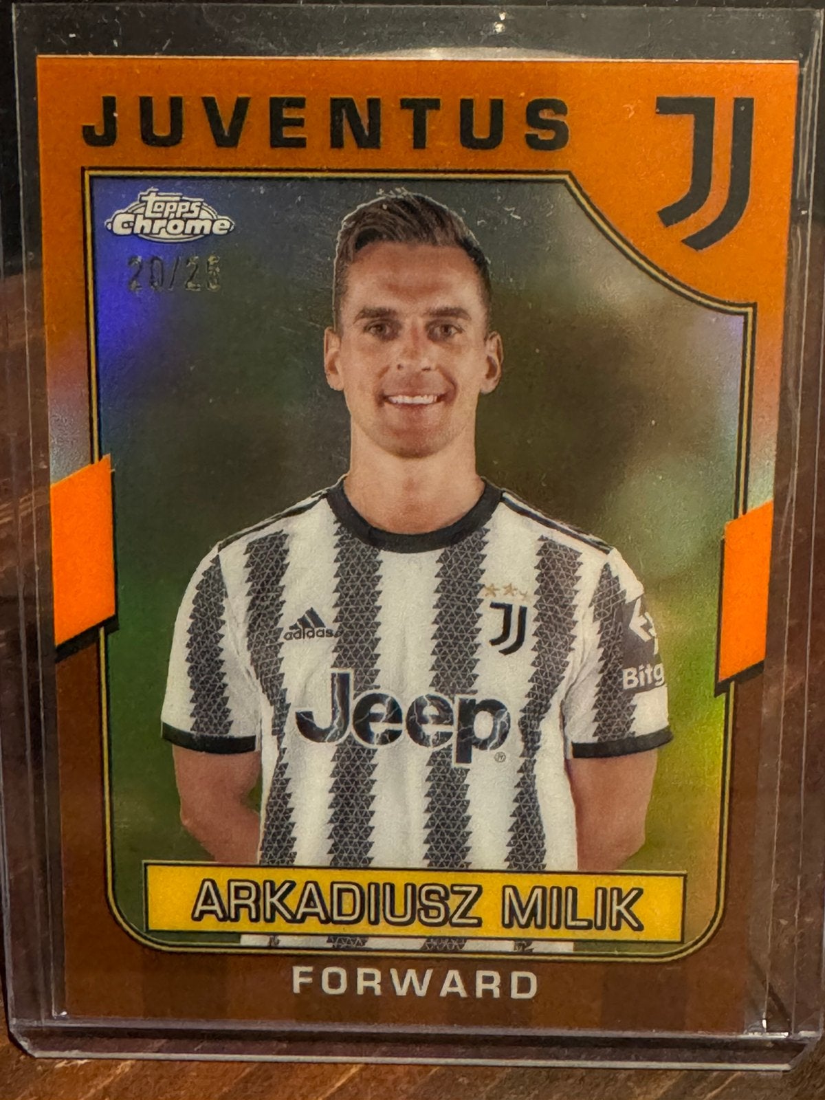 Topps Chrome Arkadiusz Milik #12 Juventus Orange /25, Ophalen of Verzenden, Zo goed als nieuw, Plaatje