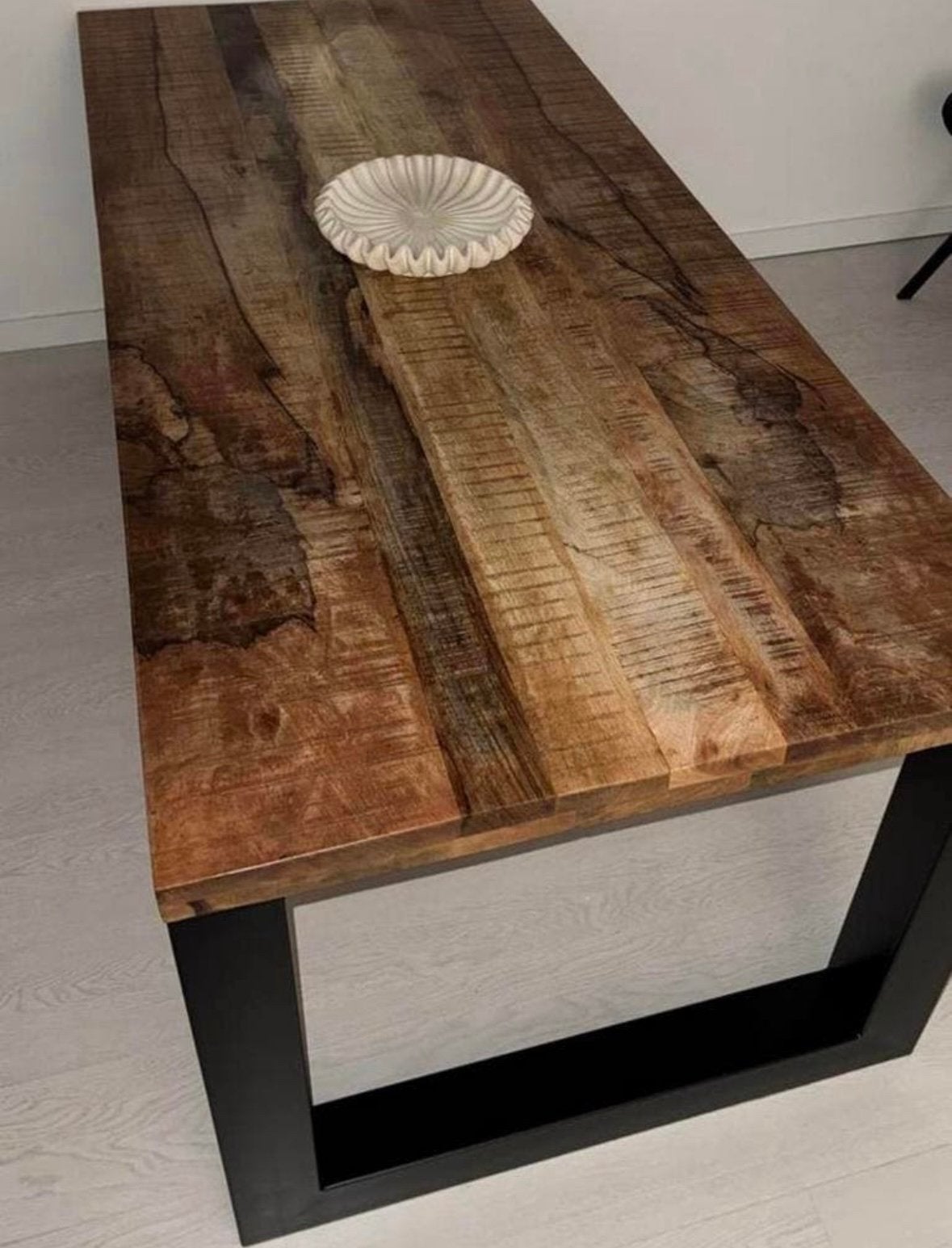 Mango hout eettafel 90x200, Huis en Inrichting, Ophalen, Gebruikt, 150 tot 200 cm, 200 cm of meer