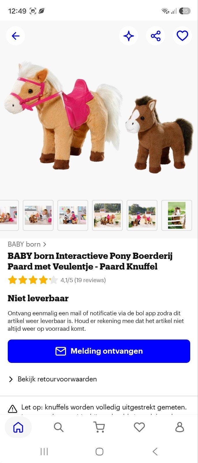 BABY born Interactief Paard met Veulentje Voor een goed doel, Kinderen en Baby's, Paard, Overige merken, Ophalen of Verzenden
