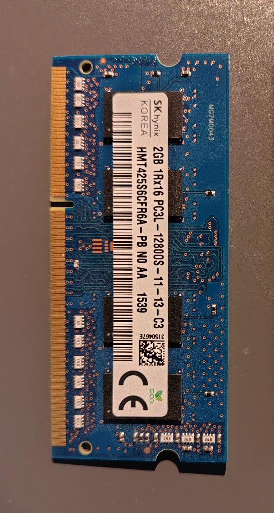 2GB SO-DIMM   SK Hynix PC3L-12800, Gebruikt, DDR3, Ophalen of Verzenden, 2 GB