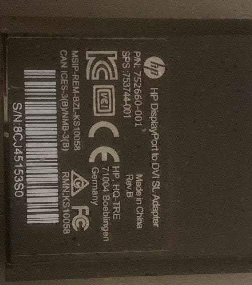 HP DisplayPort naar DVI Adapter, Computers en Software, Ophalen of Verzenden, Zo goed als nieuw