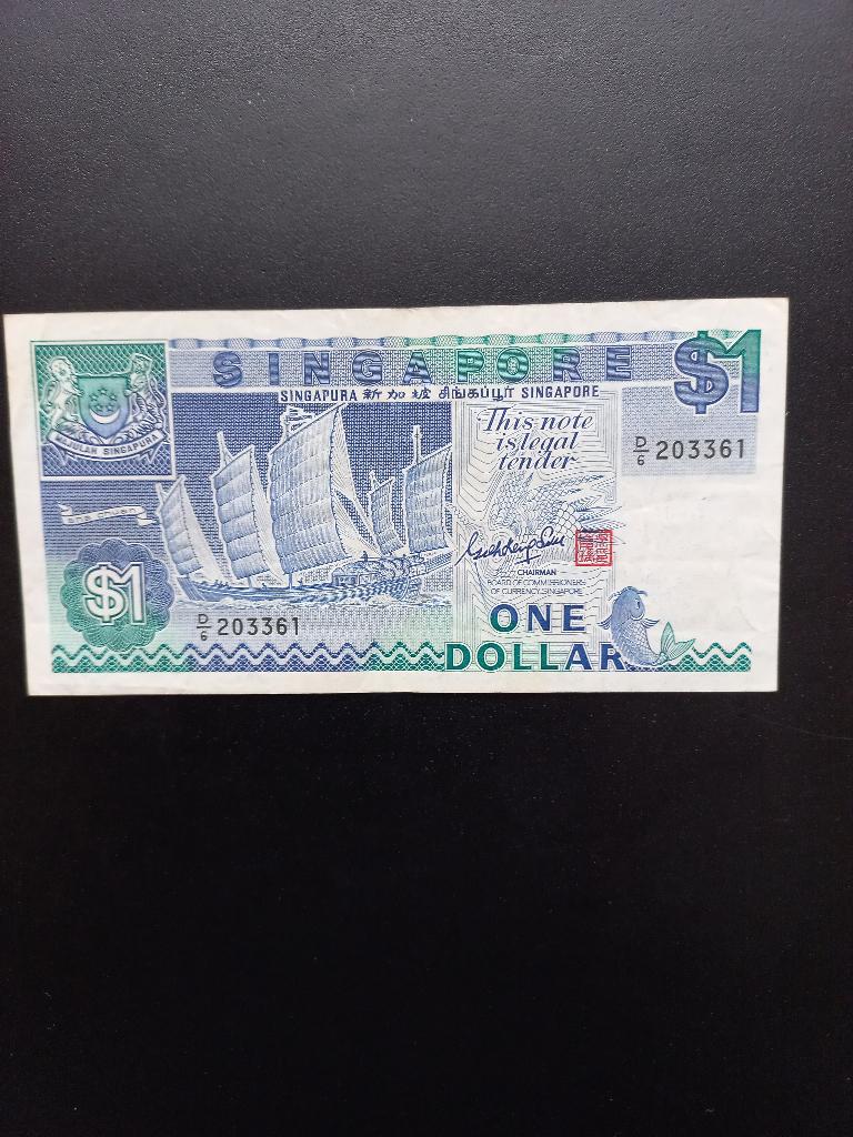 Bank Biljet Singapore One Dollar 1987, Verzenden, Zuidoost-Azië, Los biljet