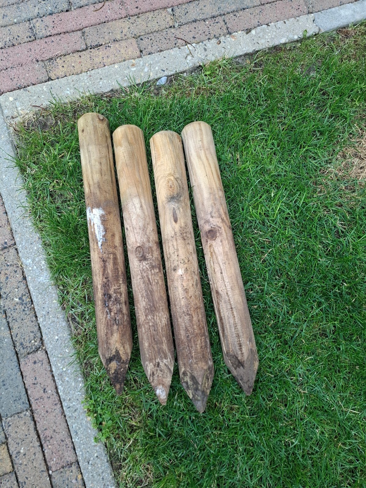 4 houten palen, Ophalen, Gebruikt, Overige typen, 50 cm of meer